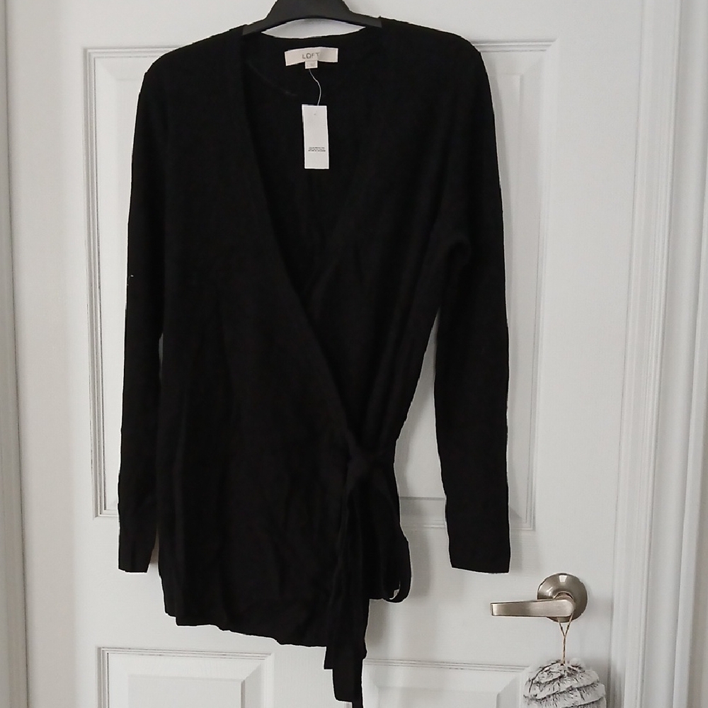 LOFT Classic Black Cardigan NWT